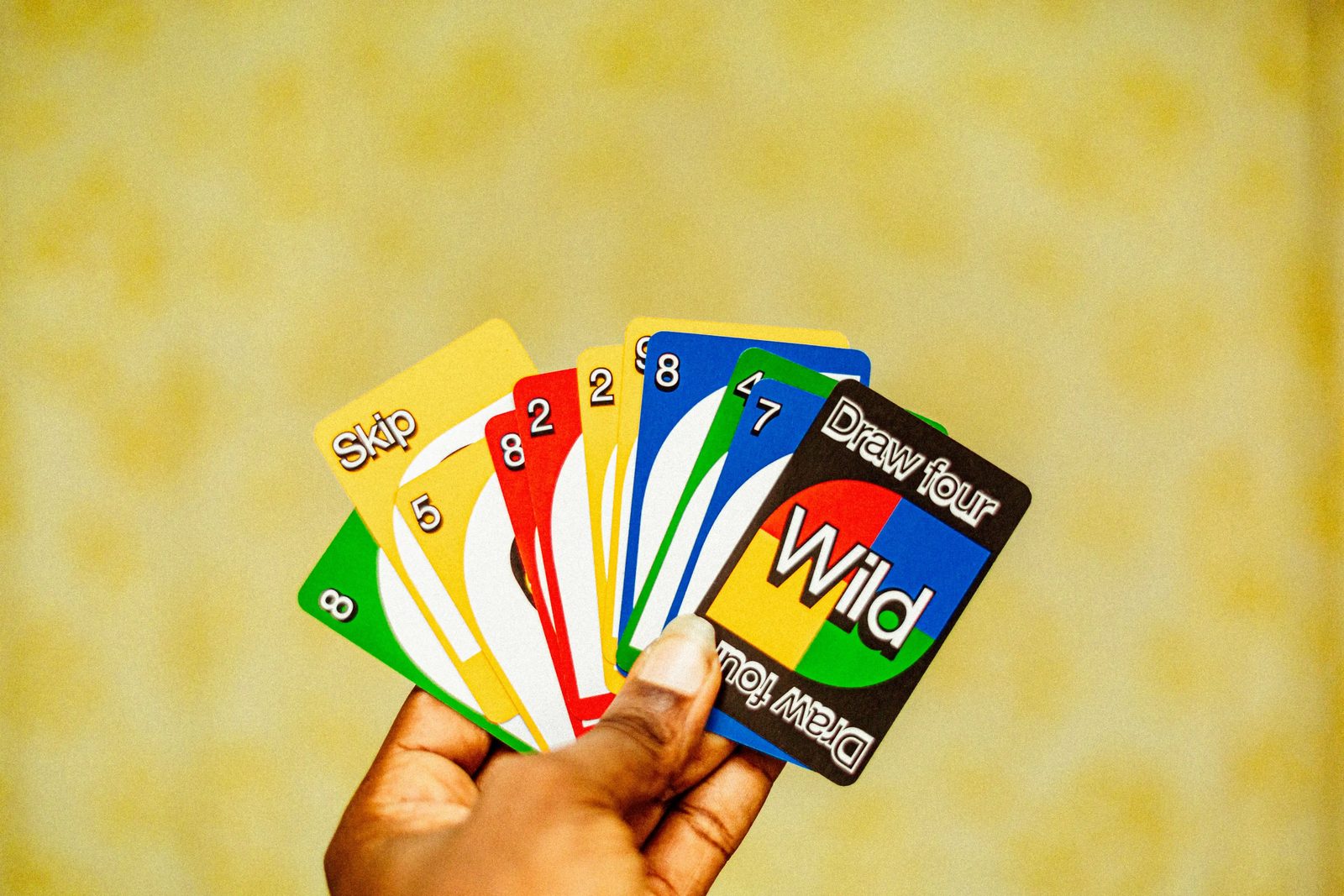 UNO cards fanned for tournament play